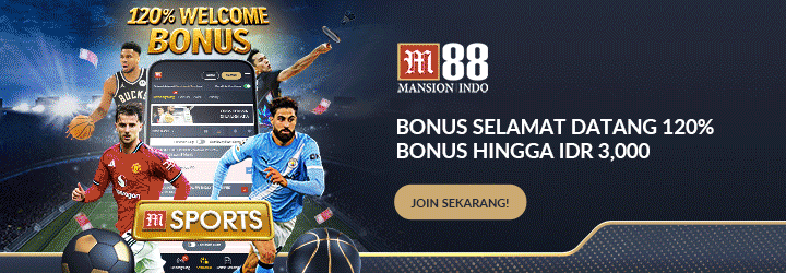 Animasi banner promosi taruhan olahraga dan casino online M88